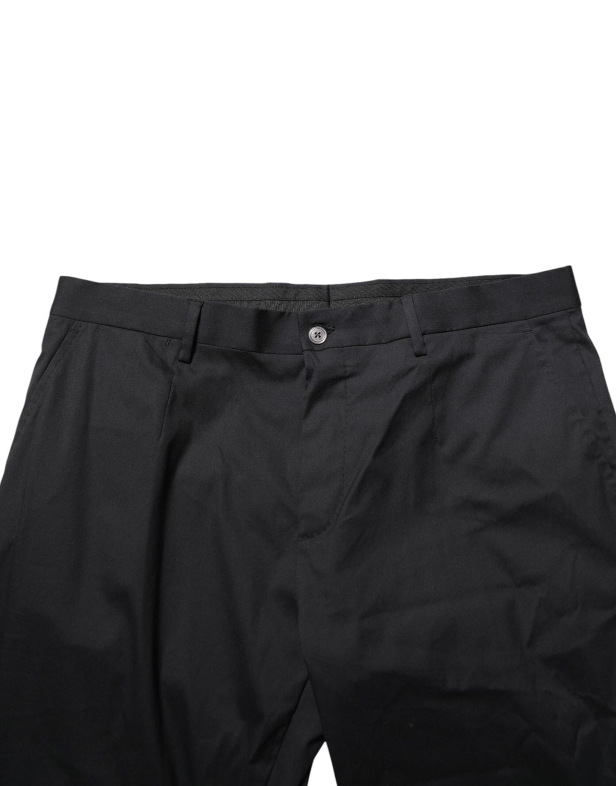 Dolce & Gabbana Black Cotton Formal Dress Men Trouser Pants - Eljoys Fashion 