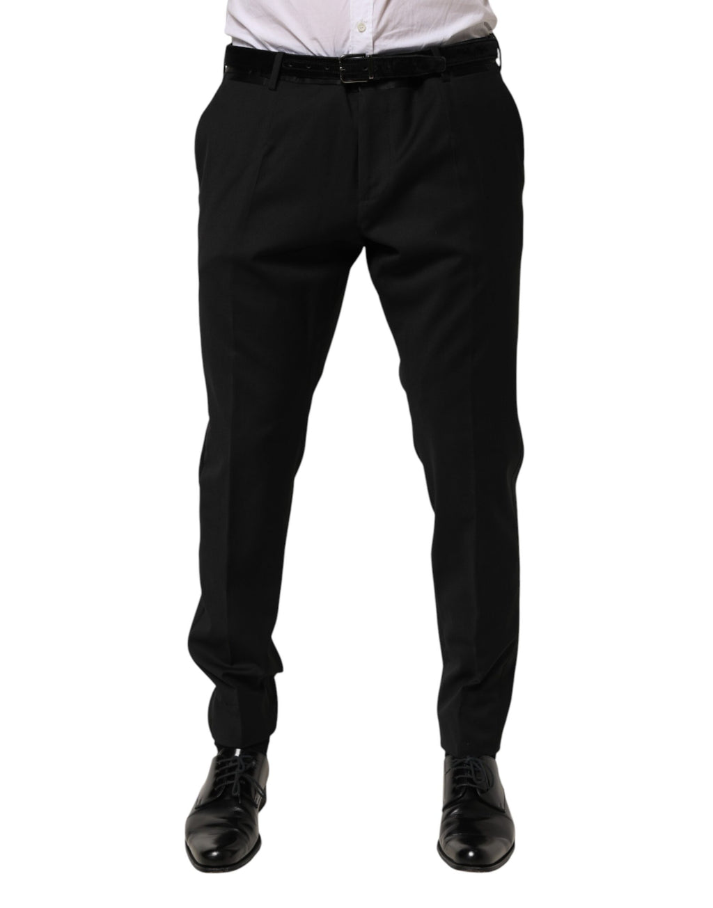 Dolce & Gabbana Black Wool Formal Dress Men Trouser Pants - Eljoys Fashion 