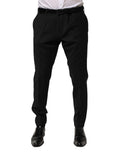 Dolce & Gabbana Black Wool Formal Dress Men Trouser Pants - Eljoys Fashion 