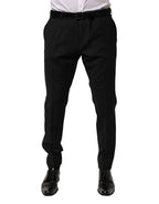 Dolce & Gabbana Black Wool Formal Dress Men Trouser Pants - Eljoys Fashion 