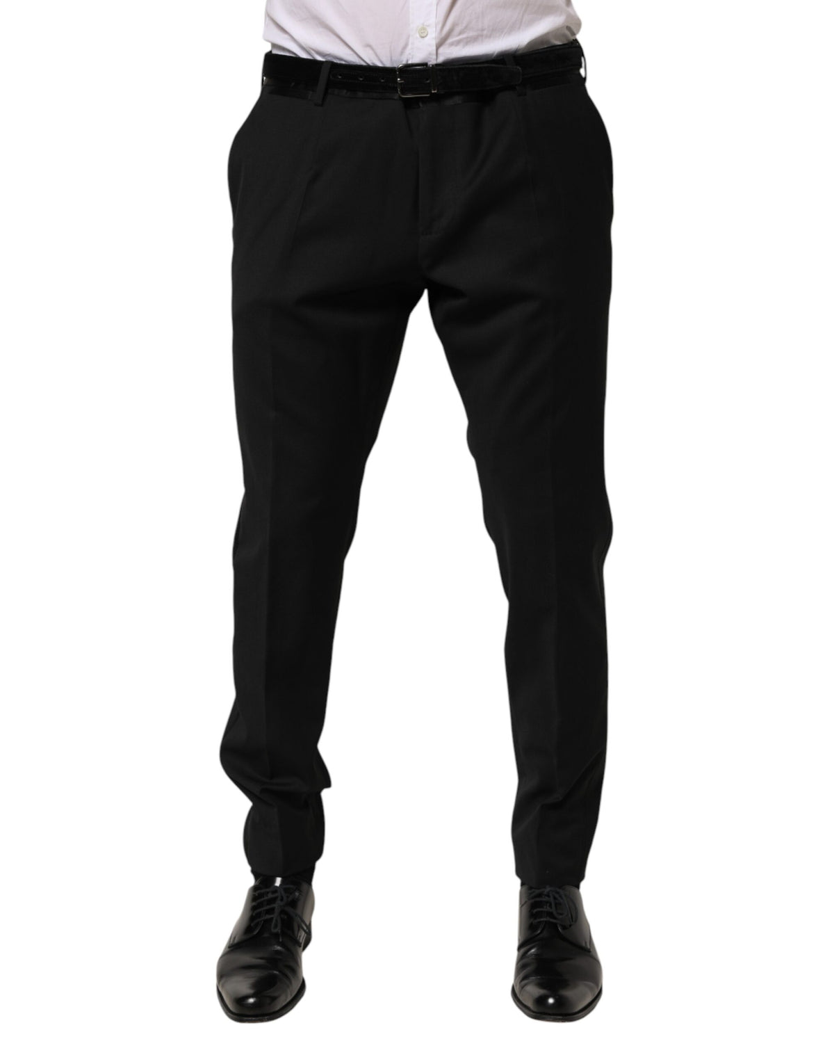 Dolce & Gabbana Black Wool Formal Dress Men Trouser Pants - Eljoys Fashion 