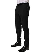 Dolce & Gabbana Black Wool Formal Dress Men Trouser Pants - Eljoys Fashion 