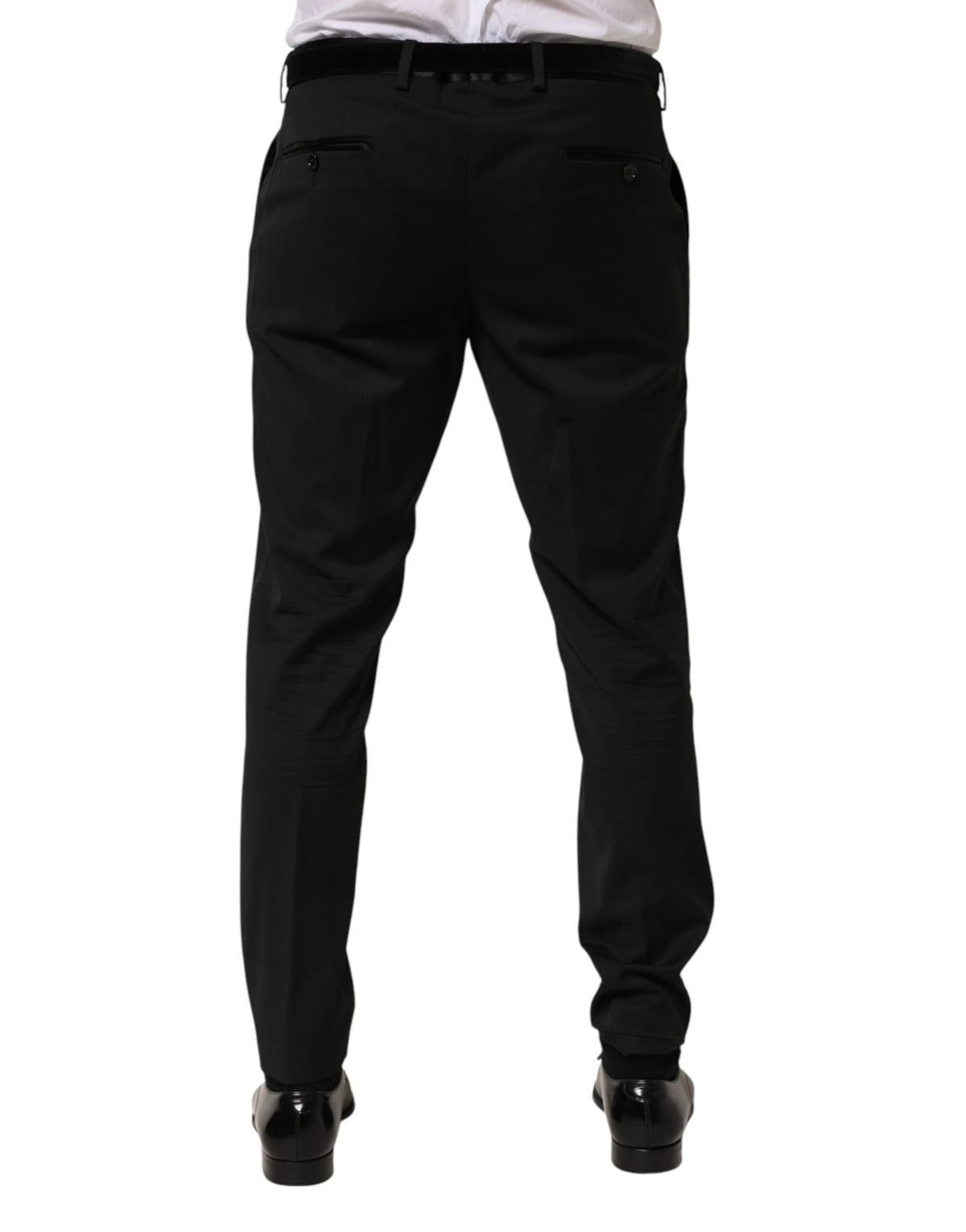 Dolce & Gabbana Black Wool Formal Dress Men Trouser Pants - Eljoys Fashion 