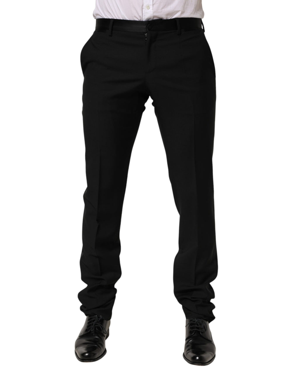 Dolce & Gabbana Black Wool Formal Dress Men Trouser Pants - Eljoys Fashion 