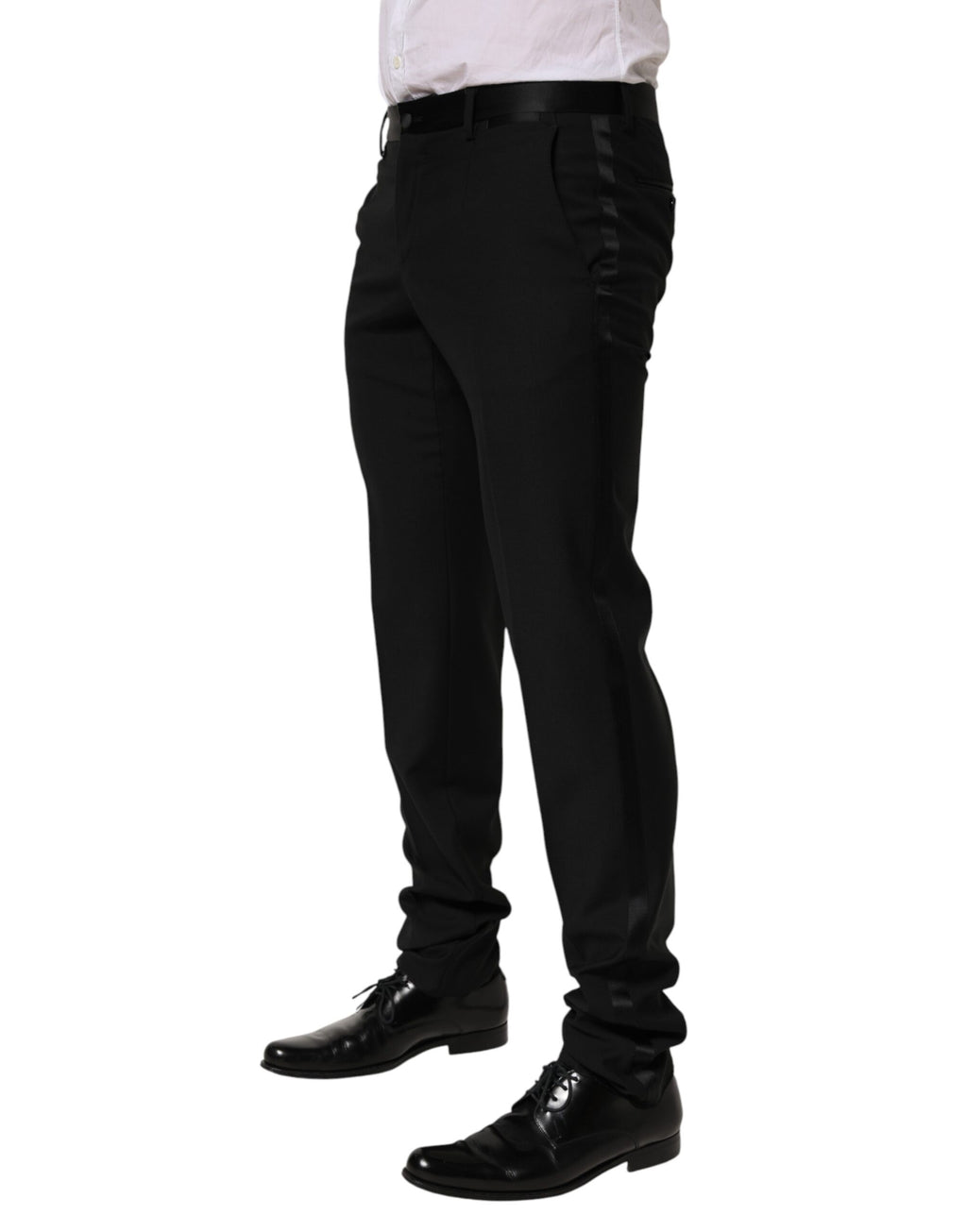 Dolce & Gabbana Black Wool Formal Dress Men Trouser Pants - Eljoys Fashion 