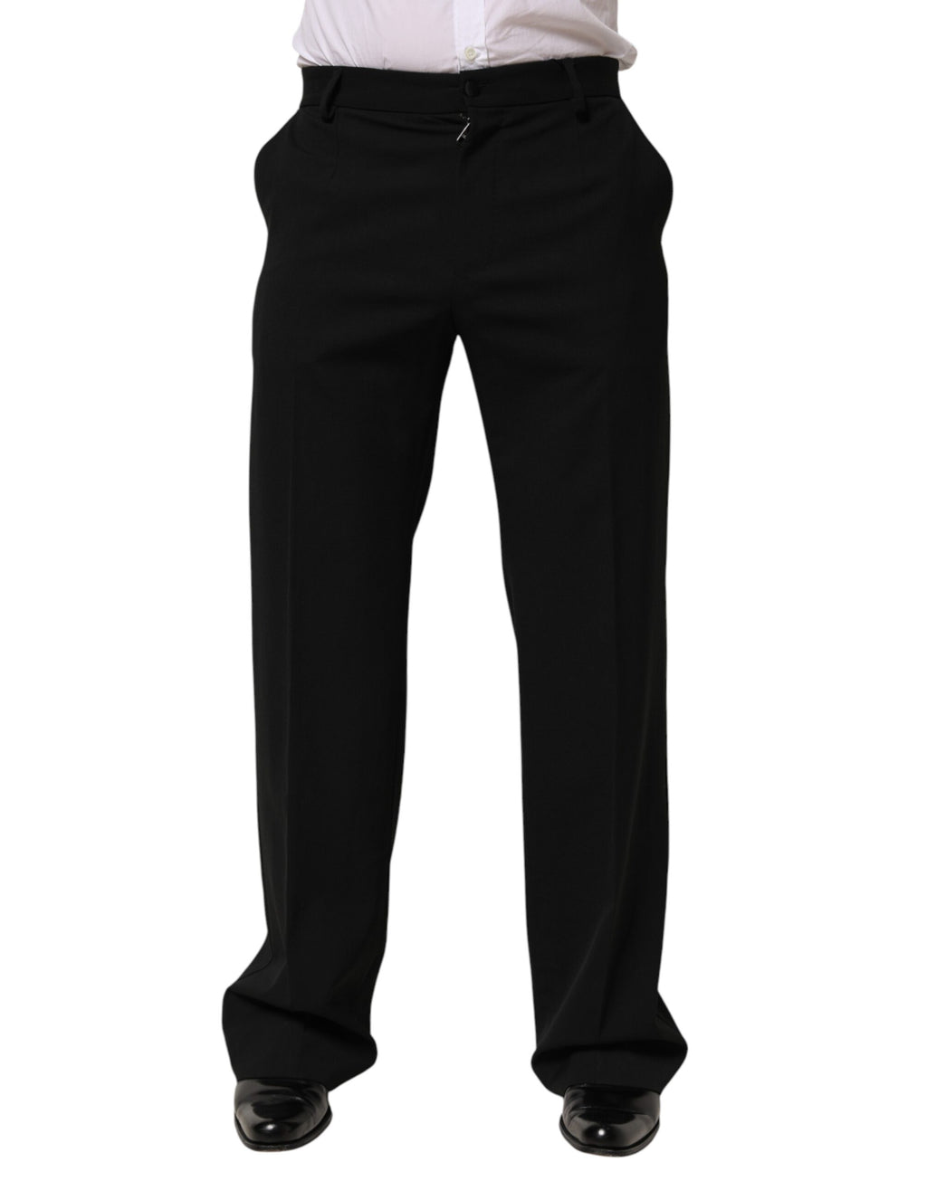 Dolce & Gabbana Black Wool Formal Dress Men Trouser Pants - Eljoys Fashion 