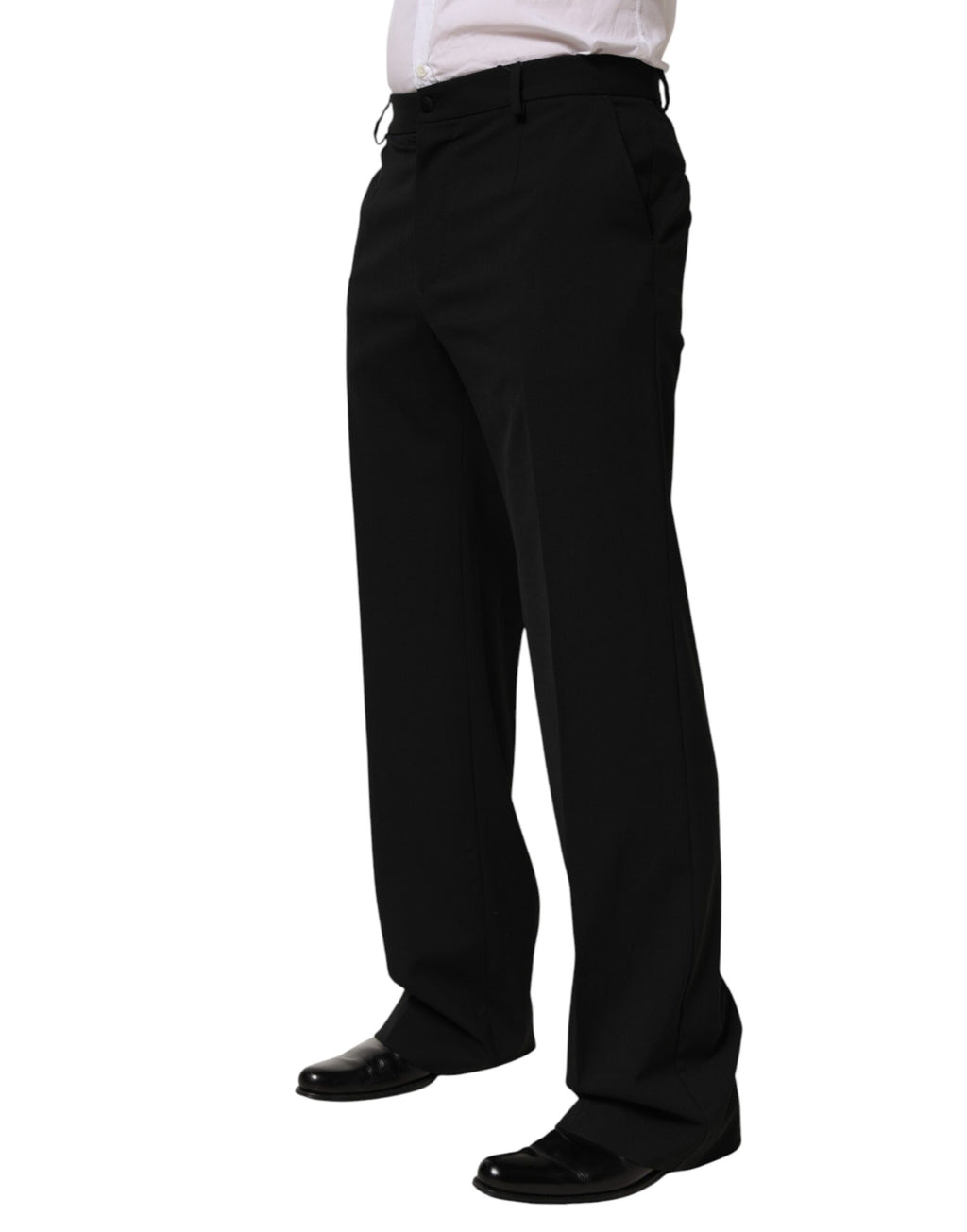 Dolce & Gabbana Black Wool Formal Dress Men Trouser Pants - Eljoys Fashion 