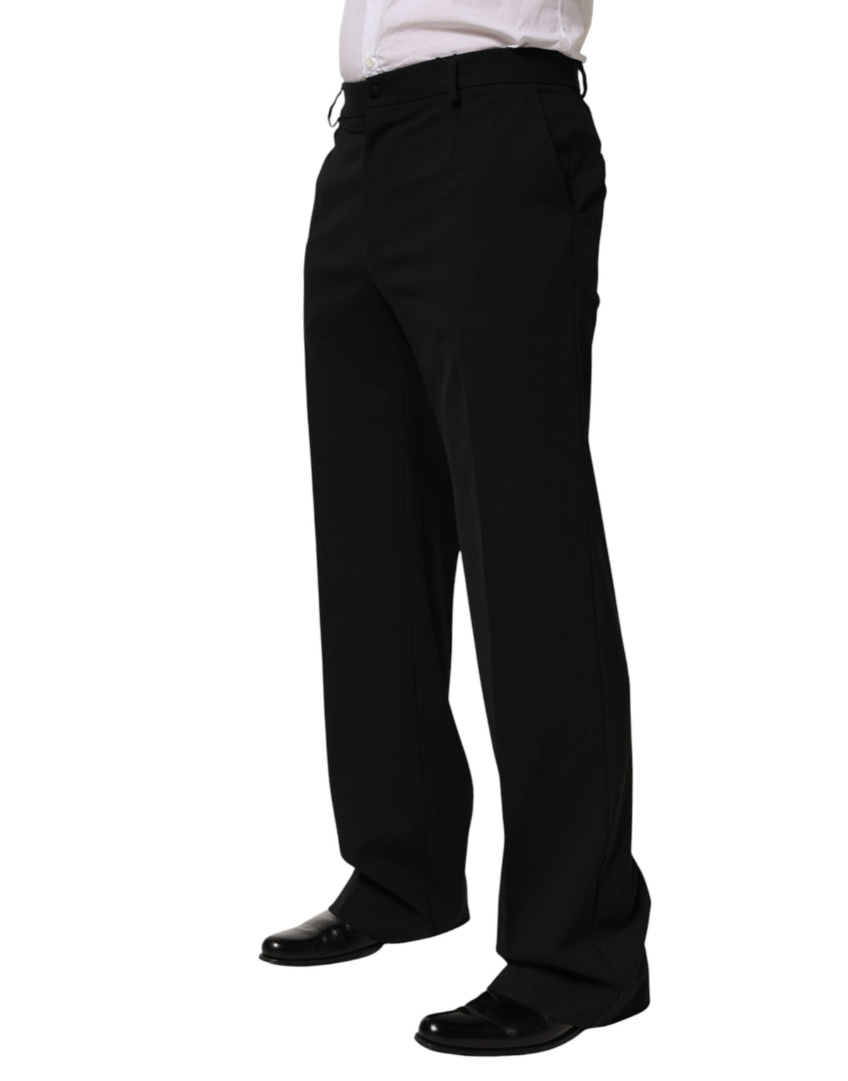 Dolce & Gabbana Black Wool Formal Dress Men Trouser Pants - Eljoys Fashion 