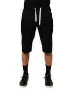 Dolce & Gabbana Black Cotton Stretch Men Bermuda Shorts - Eljoys Fashion 