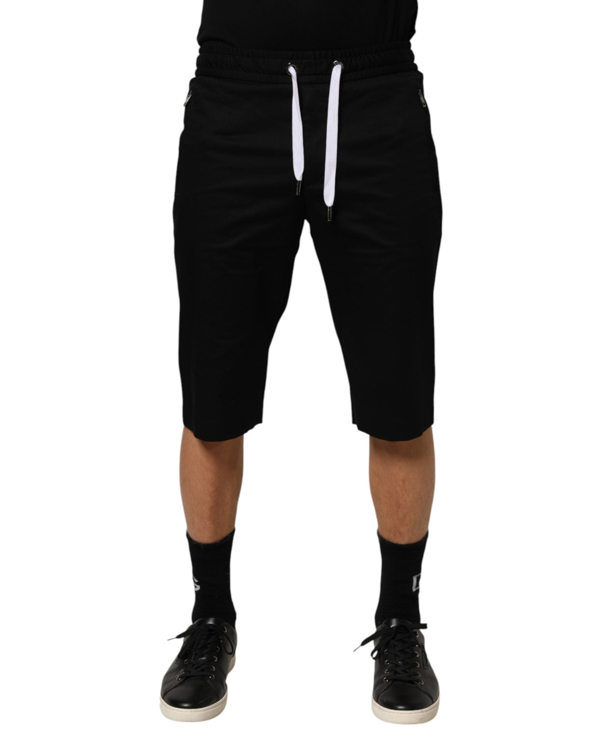 Dolce & Gabbana Black Cotton Stretch Men Bermuda Shorts - Eljoys Fashion 