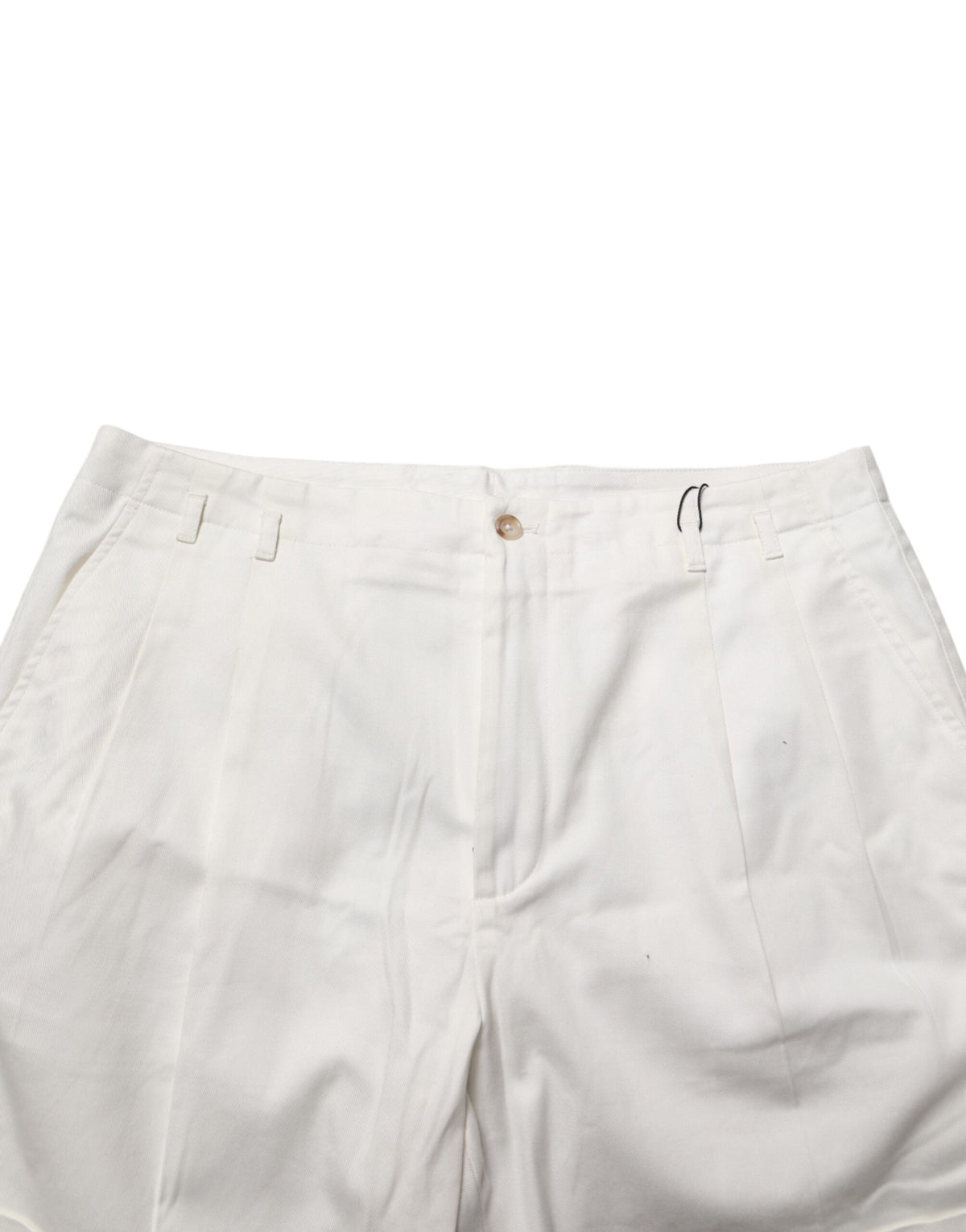 Dolce & Gabbana White Cotton Mid Waist Men Bermuda Shorts Dolce & Gabbana
