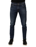 Dolce & Gabbana Blue Cotton Stretch Skinny Men Denim Jeans - Eljoys Fashion 