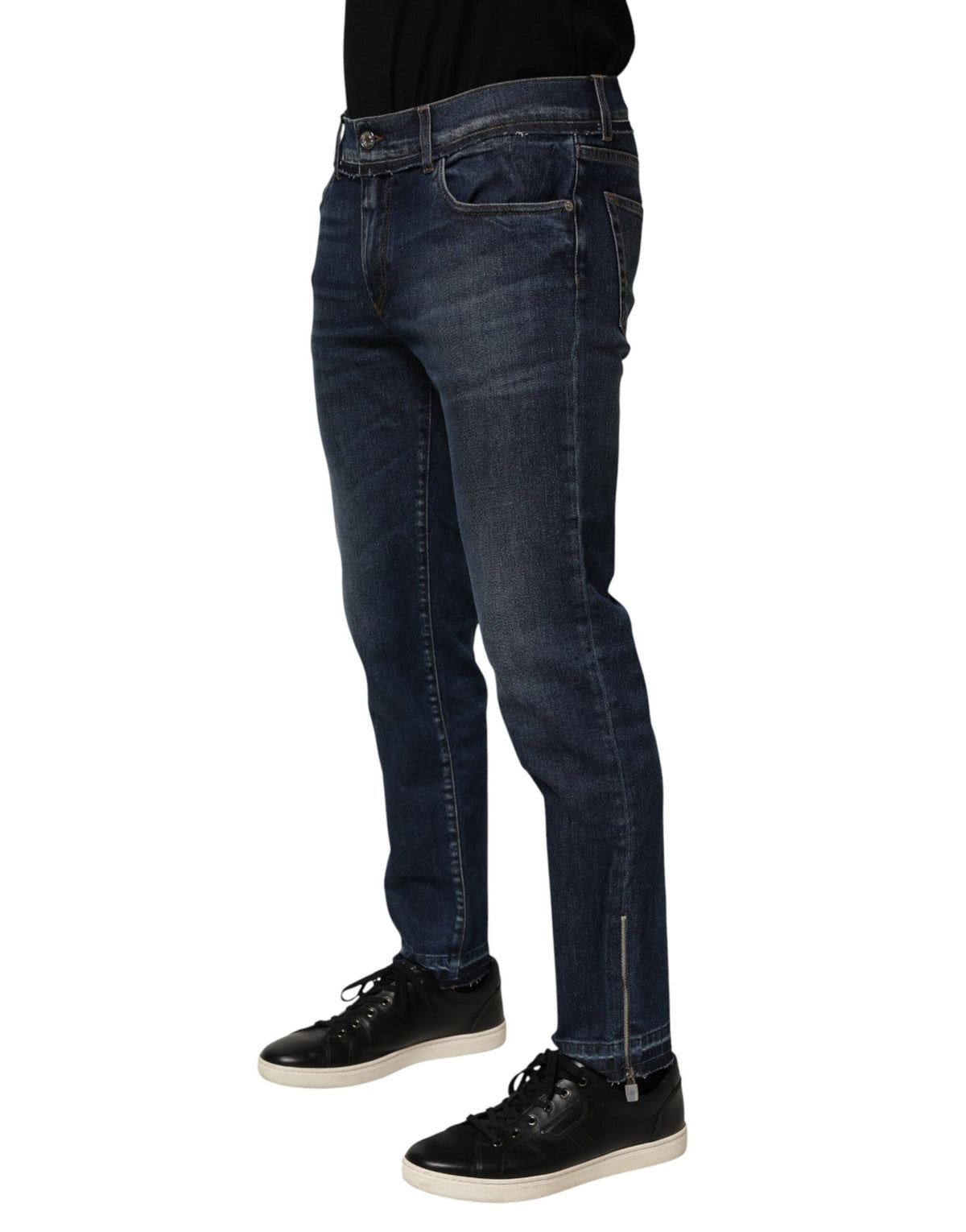 Dolce & Gabbana Blue Cotton Stretch Skinny Men Denim Jeans - Eljoys Fashion 