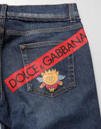 Dolce & Gabbana Blue Cotton Stretch Skinny Men Denim Jeans - Eljoys Fashion 