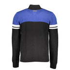 Black cotton men's cardigan by Gianmarco Venturi, featuring a button-front design and ribbed cuffs.