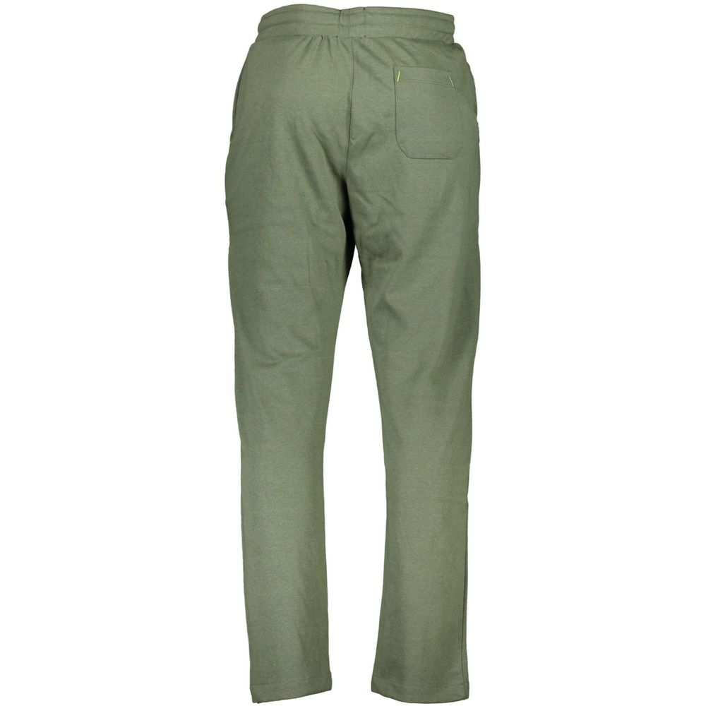 Gianmarco Venturi Verde cotton men's trackpants with elastic waistband and side pockets, casual athletic style.