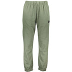 Gianmarco Venturi Verde cotton men's joggers with elastic waistband and tapered fit, casual and comfortable activewear.