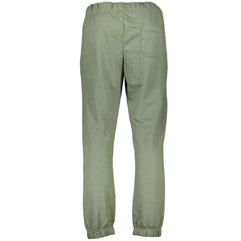 Gianmarco Venturi Verde cotton men's joggers with elastic waistband and tapered fit, shown in a casual front view.