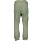 Gianmarco Venturi Verde cotton men's joggers with elastic waistband and tapered fit, shown in a casual front view.