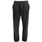 Black cotton men's sweatpant by Gianmarco Venturi, showing a relaxed fit with elastic waistband and casual style.
