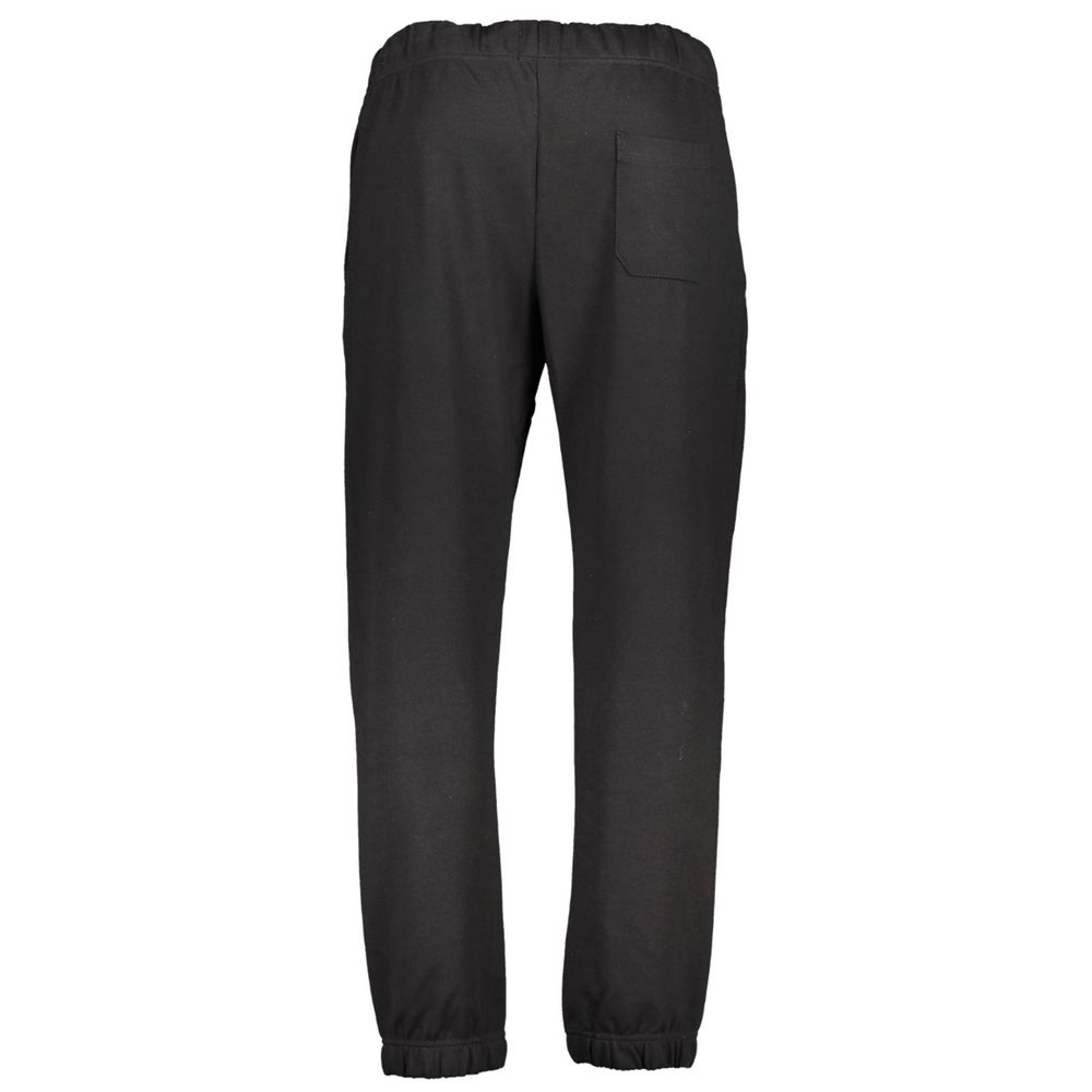 Black cotton men's sweatpant by Gianmarco Venturi, featuring a relaxed fit and elastic waistband for comfortable casual wear.