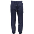 Gianmarco Venturi blue polyester men's sweatpants with elastic waistband and relaxed fit, suitable for casual wear.