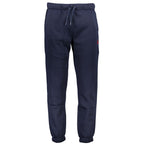 Gianmarco Venturi blue polyester men's sweatpants with elastic waistband and relaxed fit, suitable for casual wear.
