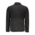 Black polyester men's sweatshirt by Gianmarco Venturi, showcasing a comfortable fit and casual style.