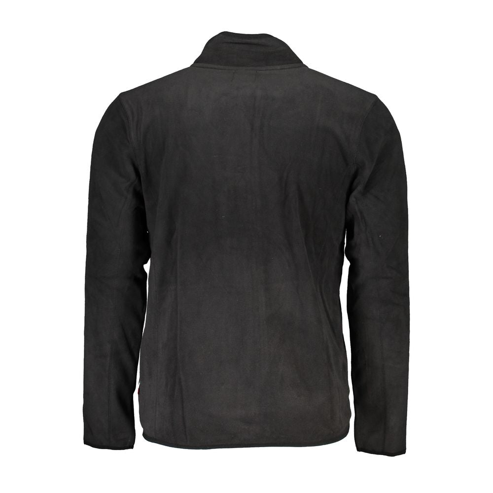 Black polyester men's sweatshirt by Gianmarco Venturi, showcasing a comfortable fit and casual style.