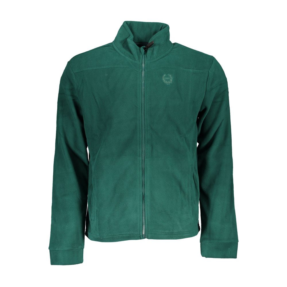Gianmarco Venturi Verde polyester men's sweatshirt with a relaxed fit and long sleeves, displayed on a hanger.
