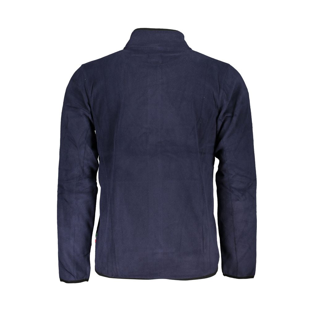 Blue Gianmarco Venturi polyester men's sweatshirt with a relaxed fit and ribbed cuffs, shown on a plain background.