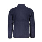 Blue Gianmarco Venturi polyester men's sweatshirt with a relaxed fit and ribbed cuffs, shown on a plain background.