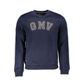 Gianmarco Venturi blue polyester men's sweatshirt with a relaxed fit and crew neckline, displayed on a plain background.