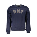 Gianmarco Venturi blue polyester men's sweatshirt with a relaxed fit and crew neckline, displayed on a plain background.