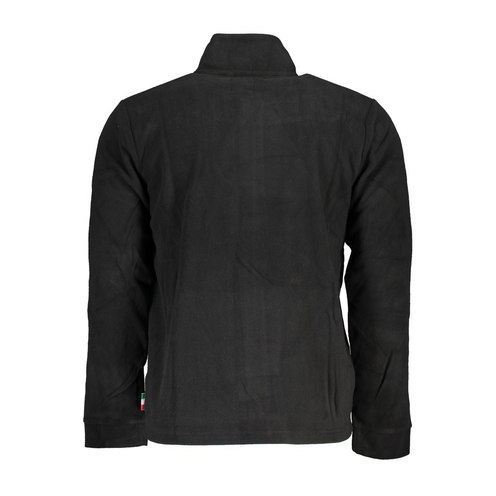 Black polyester men's sweatshirt by Gianmarco Venturi, featuring a comfortable fit and casual style.