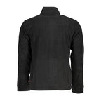 Black polyester men's sweatshirt by Gianmarco Venturi, featuring a comfortable fit and casual style.