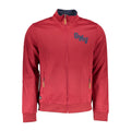 Red polyester men's sweatshirt by Gianmarco Venturi, featuring a casual fit and crew neck design.