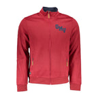 Red polyester men's sweatshirt by Gianmarco Venturi, featuring a casual fit and crew neck design.