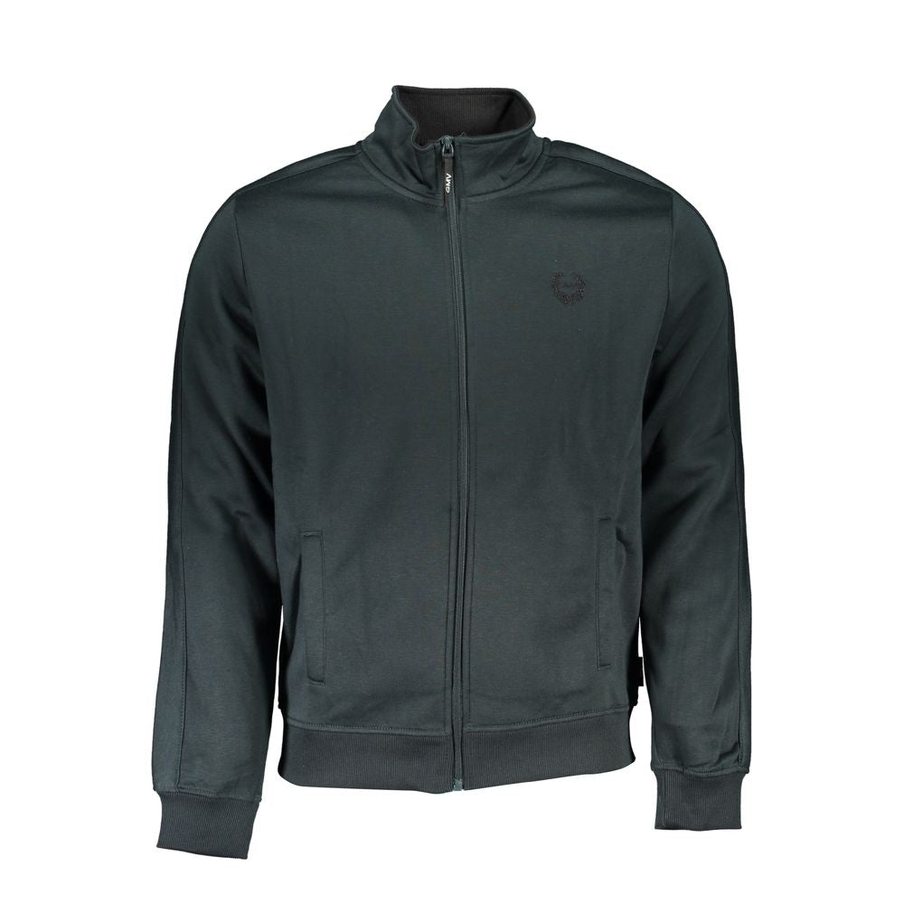 Gianmarco Venturi Verde polyester men's sweatshirt with a casual fit and ribbed cuffs, shown on a plain background.