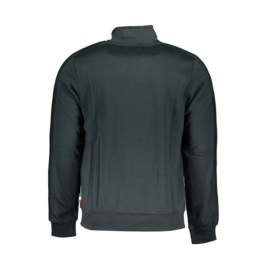 Gianmarco Venturi Verde polyester men's sweatshirt with a relaxed fit and ribbed cuffs, displayed on a hanger.