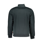 Gianmarco Venturi Verde polyester men's sweatshirt with a relaxed fit and ribbed cuffs, displayed on a hanger.