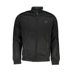 Black polyester men's sweatshirt by Gianmarco Venturi, featuring a casual fit and minimalist design.