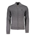 Gianmarco Venturi men's cardigan in gray cotton, featuring a classic knit design and button closure.