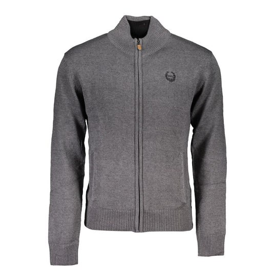 Gianmarco Venturi Grigio Cotton Men Cardigan Gianmarco Venturi