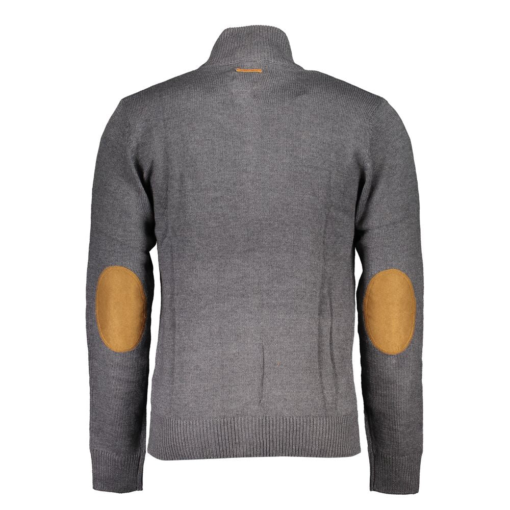 Gianmarco Venturi men's gray cotton cardigan with button-up front and ribbed cuffs, casual and stylish for everyday wear.