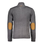 Gianmarco Venturi men's gray cotton cardigan with button-up front and ribbed cuffs, casual and stylish for everyday wear.