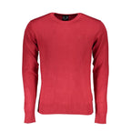 Gianmarco Venturi Rosso Viscosa men's sweater in vibrant red, featuring a soft, textured fabric and classic fit.