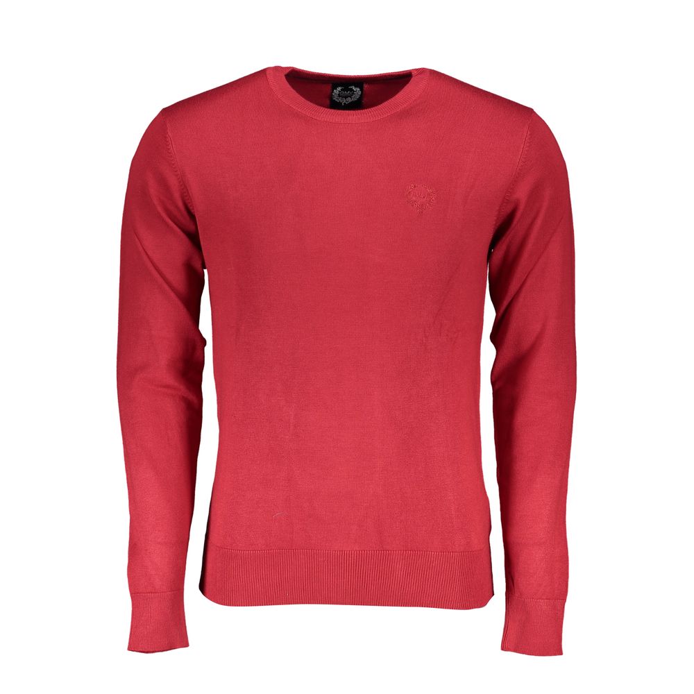 Gianmarco Venturi Rosso Viscosa men's sweater in vibrant red, featuring a soft, textured fabric and classic fit.