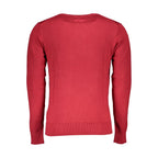 Gianmarco Venturi Rosso Viscosa men's sweater in vibrant red, featuring a cozy fit and ribbed cuffs on a plain background.
