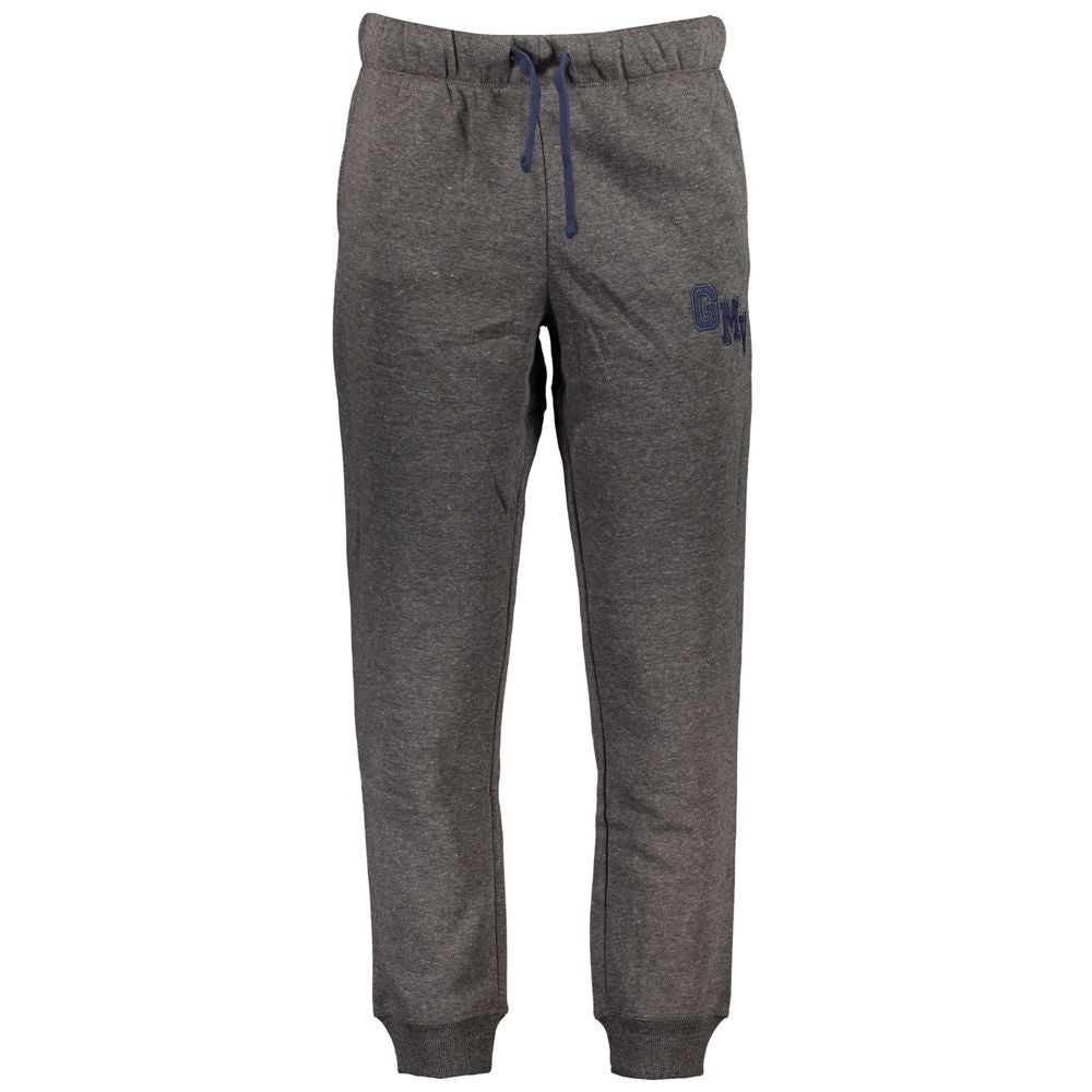 Gianmarco Venturi men's gray polyester sweatpants with elastic waistband and relaxed fit, suitable for casual wear.